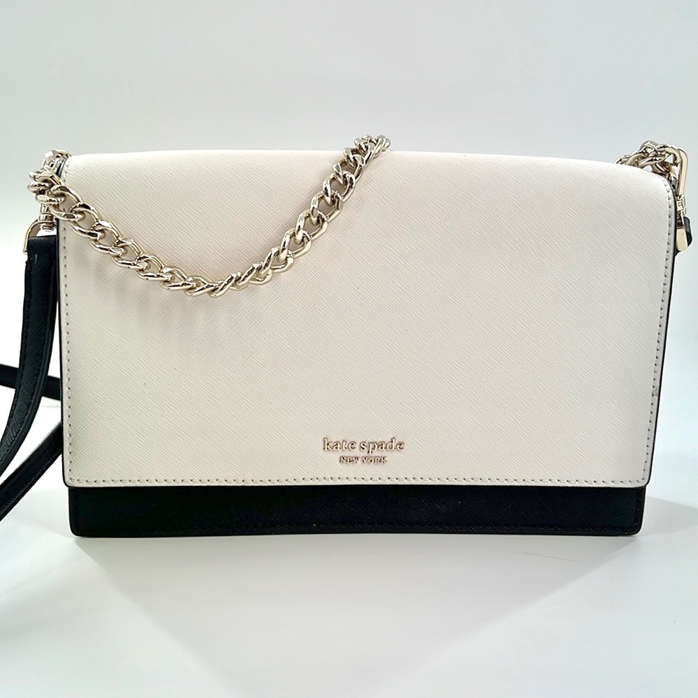 Kate Spade-Cameron Black & White Convertible Crossbody NWOT